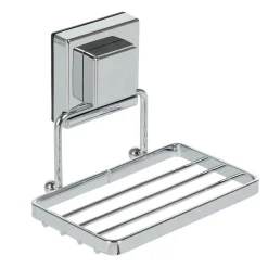 Porte savon blanc à ventouse gris