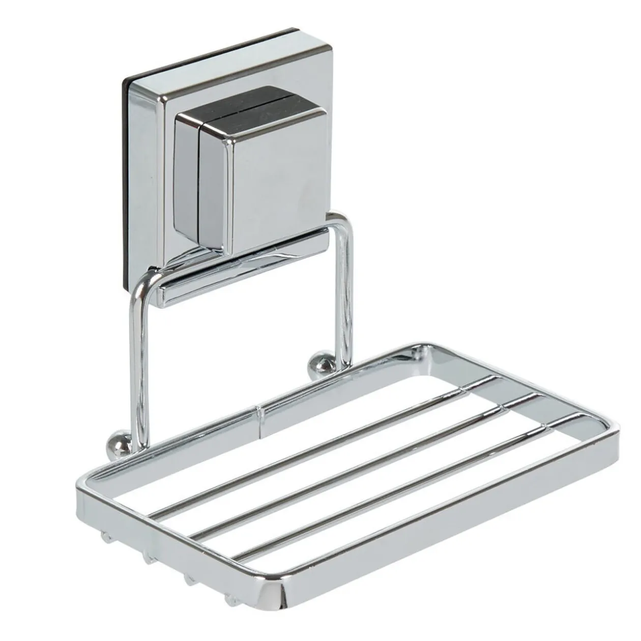 Porte savon blanc à ventouse gris