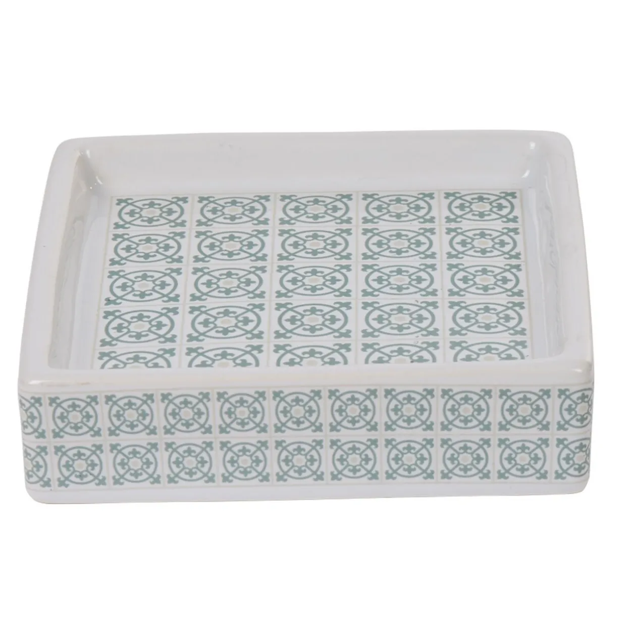 Porte savon céramique motif carreau de ciment