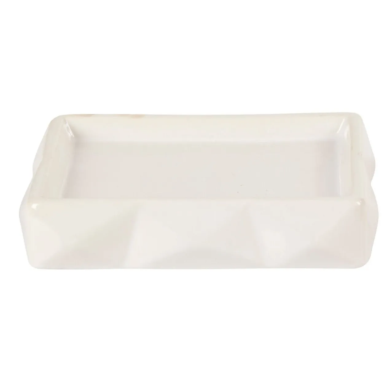 Porte savon design blanc froissé