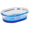 Porte savon en verre effet tie and die bleu