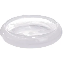 Porte savon en verre transparent et blanc Sunflow Ø12,4xH3cm