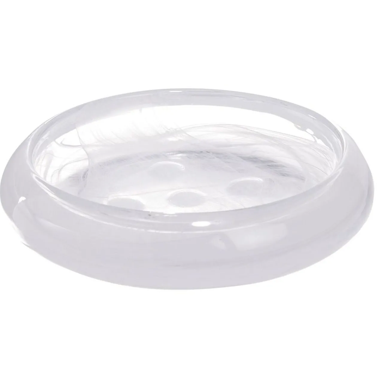Porte savon en verre transparent et blanc Sunflow Ø12,4xH3cm