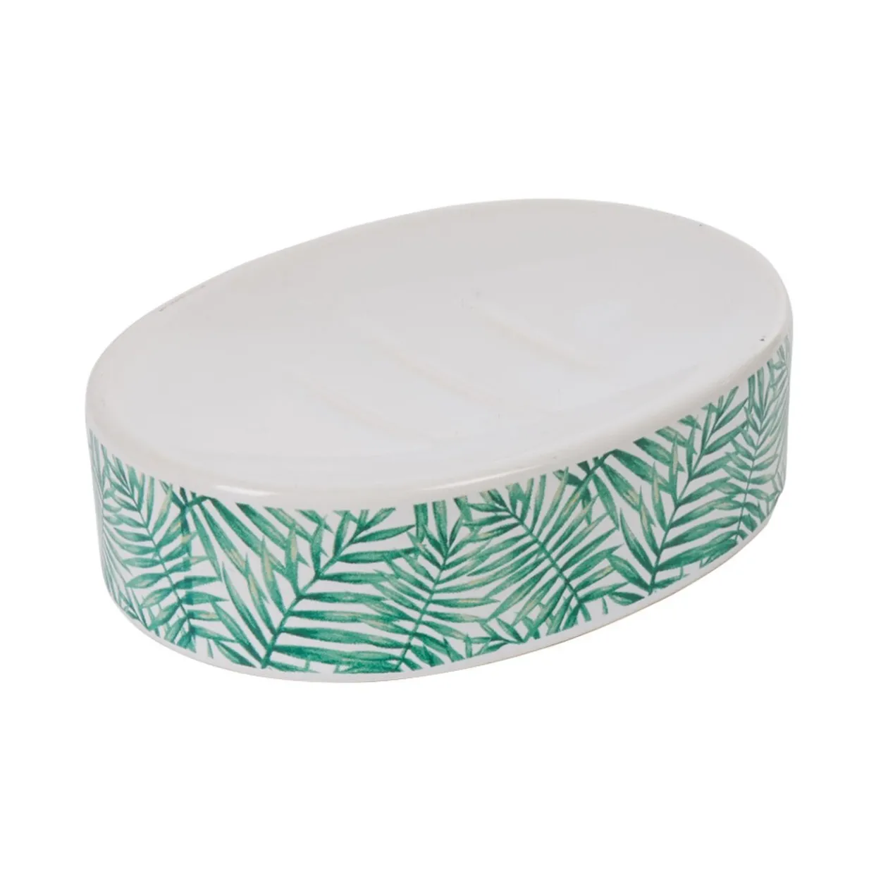 Porte savon Jungle imprimé tropical feuillage vert