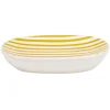 Porte savon rayure jaune et blanc Sunflow en grès 13x8,6xH2,6cm