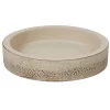 Porte savon rond ciment gravé beige naturel