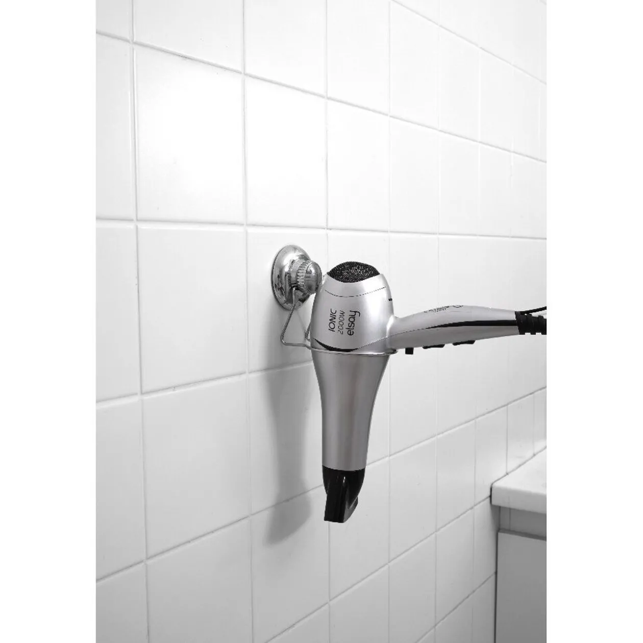 Porte sèche cheveux avec ventouse