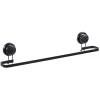 Porte serviette à ventouses métal noir L.60 cm