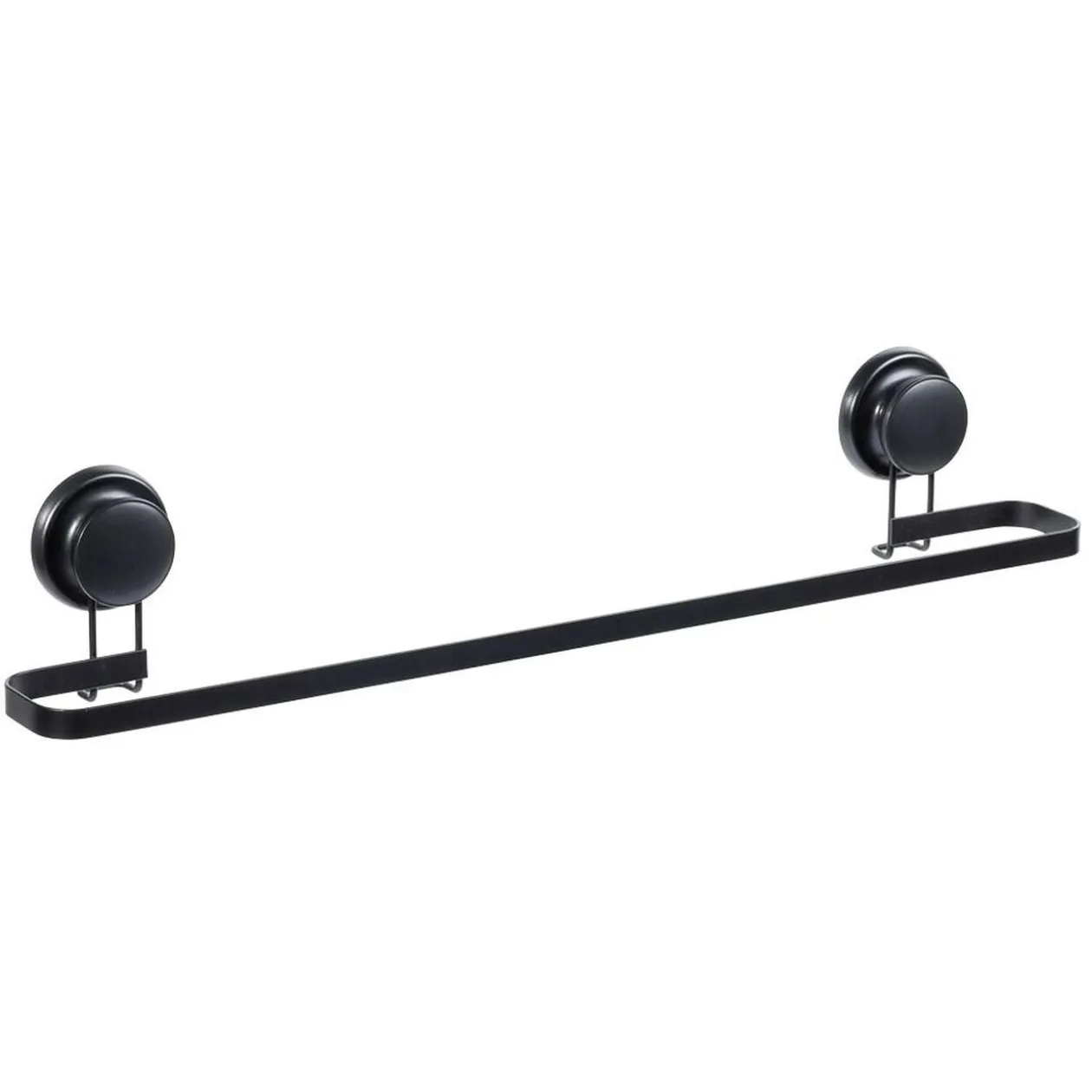 Porte serviette à ventouses métal noir L.60 cm