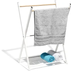 Porte serviettes blanc et naturel