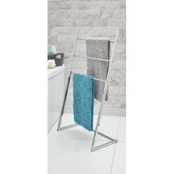 Porte serviettes en métal gris blanc