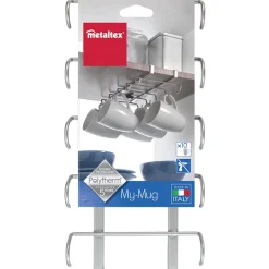 Porte tasse x10 Metaltex à fixer sur étagère