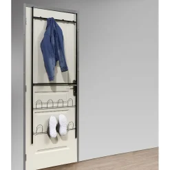 Porte-manteaux range chaussures de porte noir