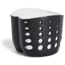 Porte-éponge en plastique noir - 9,5x9,5xH8,3cm