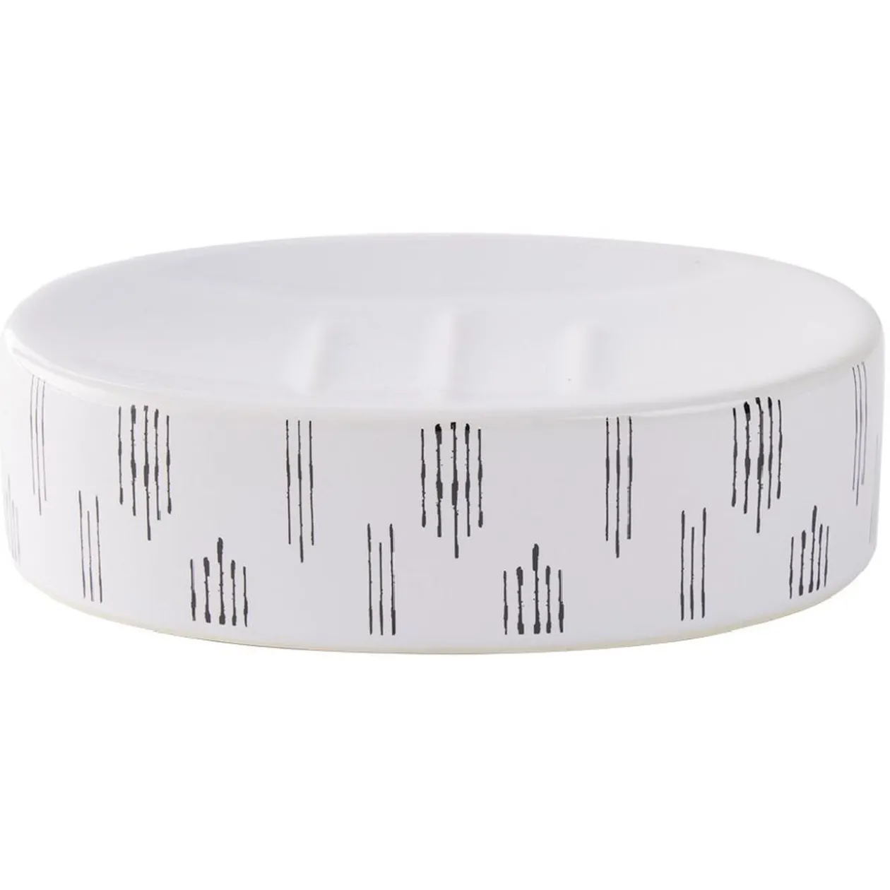 Porte-savon céramique motif blanc et noir 13x8,5xH3cm