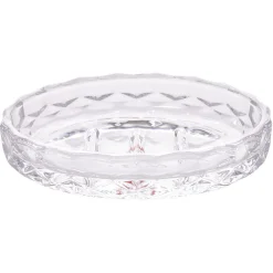 Porte-savon en verre effet cristallin transparent 12x8xH2,5cm