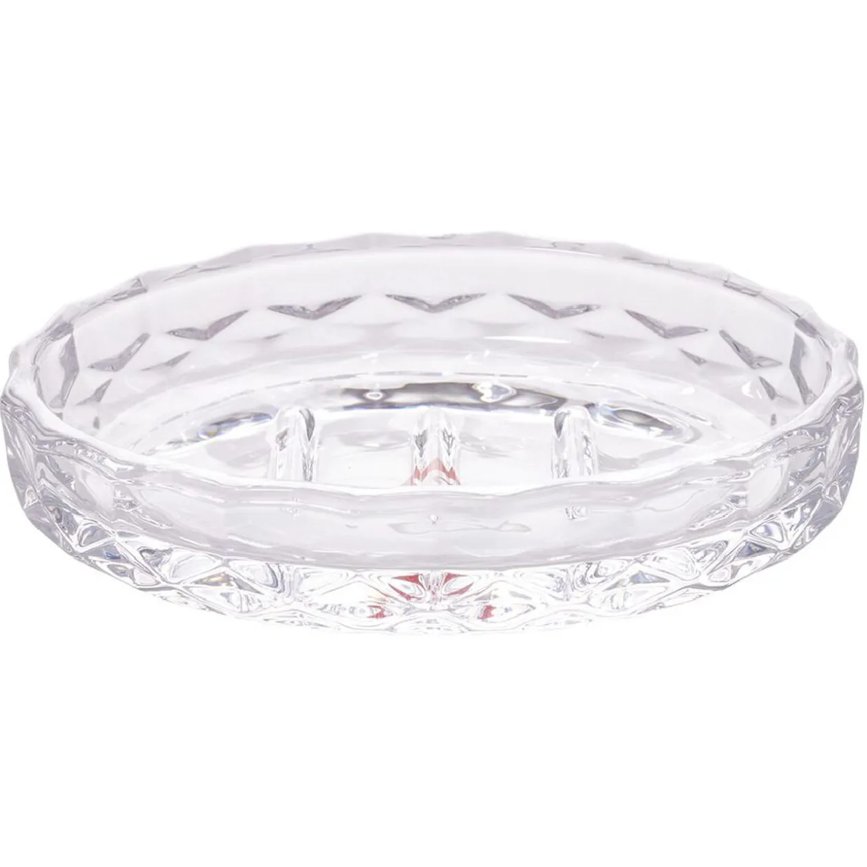 Porte-savon en verre effet cristallin transparent 12x8xH2,5cm