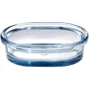 Porte-savon en verre transparent bleu 13,3x9,8xH3,8cm