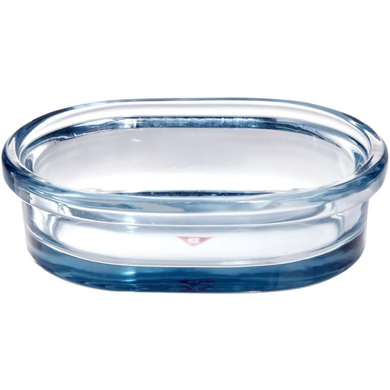 Porte-savon en verre transparent bleu 13,3x9,8xH3,8cm