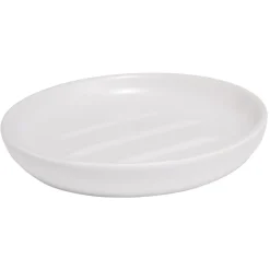 Porte-savon rond céramique blanc Ø10xH2cm