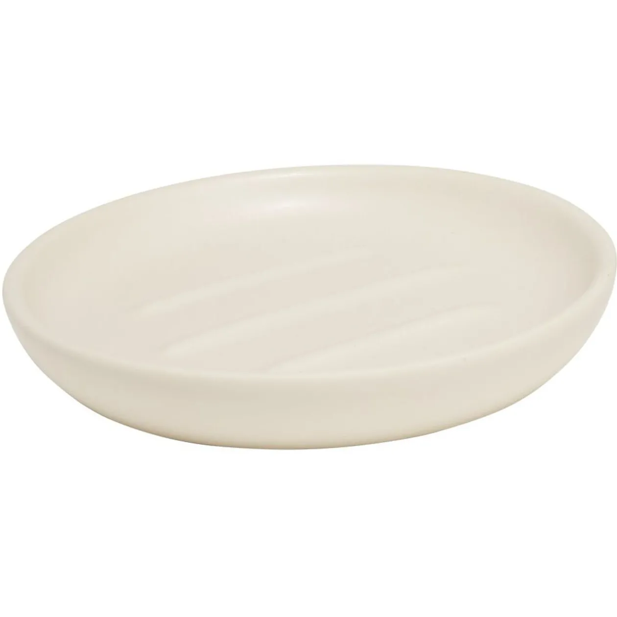 Porte-savon rond céramique beige Ø10xH2cm