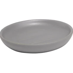 Porte-savon rond céramique gris Ø10xH2cm