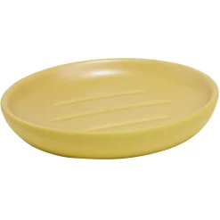 Porte-savon rond céramique jaune Ø10xH2cm
