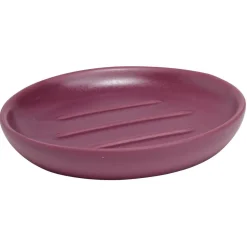 Porte-savon rond céramique violet Ø10xH2cm