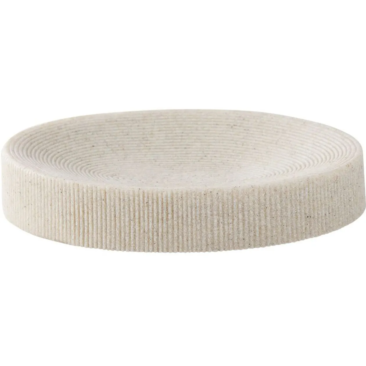Porte-savon rond plastique beige effet texturé Ø11xH2,5cm