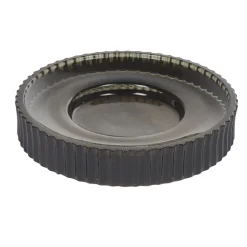 Porte-savon rond verre noir