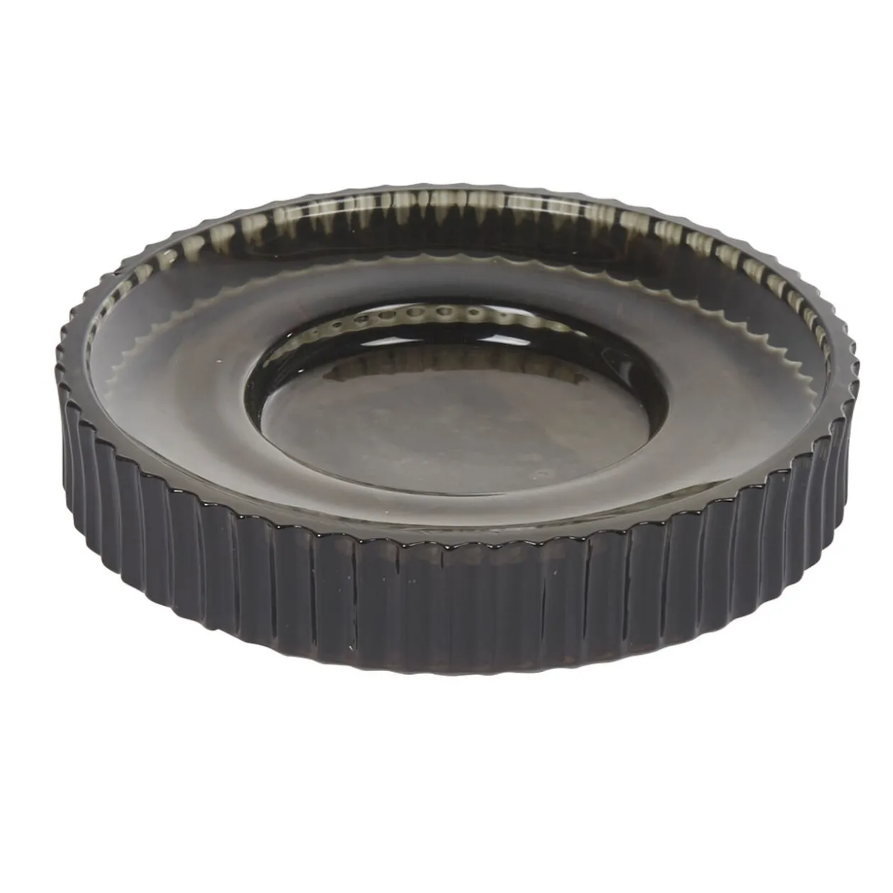 Porte-savon rond verre noir