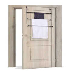 Porte-serviettes à suspendre en fer noir 48,5x12xH54cm