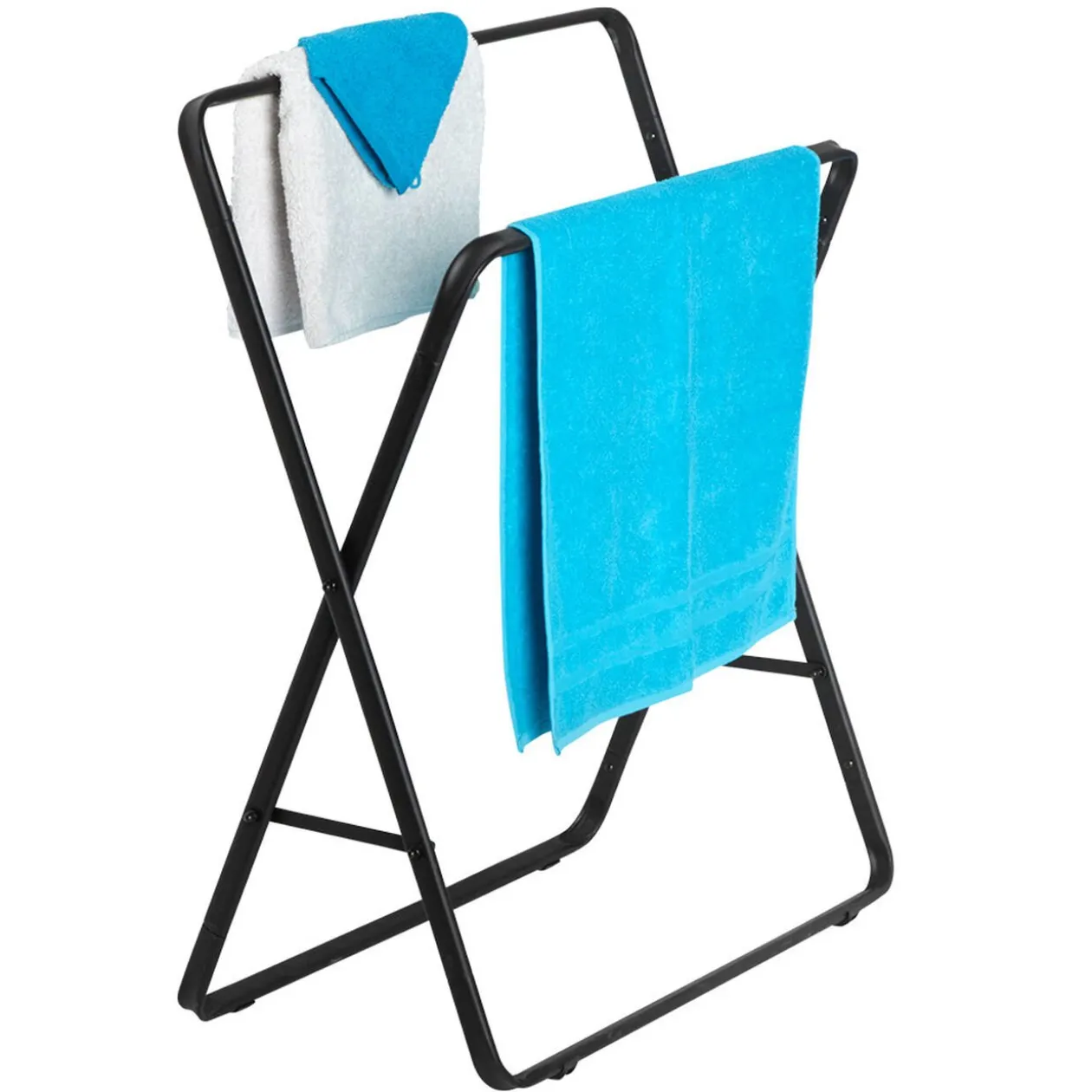 Porte-serviettes pieds croisés noir