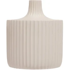 Pot à coton plastique rose effet rainuré Ø9xH10cm