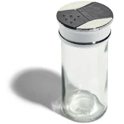 Pot à épice en verre et couvercle métal Ø5xH10,2cm