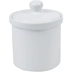 Pot avec couvercle blanc