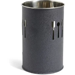 Pot range-couverts Ø10xH.15cm inox finition gris crocodile