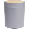 Poubelle à coton ronde métal gris Ø13,7xH17,3cm 2,5L