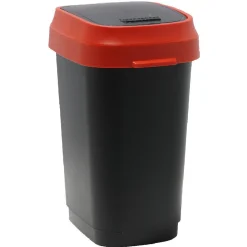 Poubelle 10 L rouge et noir