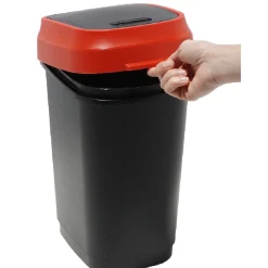 Poubelle 10 L rouge et noir