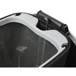 Poubelle à pédale 45 L grise avec inscriptions