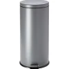 Poubelle à pédale en métal gris 30L