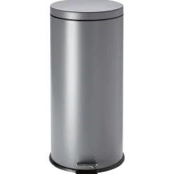 Poubelle à pédale en métal gris 30L