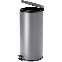 Poubelle à pédale en métal gris 30L