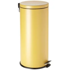 Poubelle à pédale en métal jaune 30L