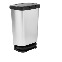 Poubelle à pédale Jive noir et gris 40 L