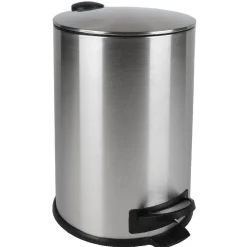 Poubelle à pédale 20L en métal gris argenté