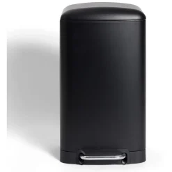 Poubelle à pédale 30L métal noir avec bac amovible