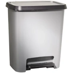 Poubelle à pédale plastique gris 25L