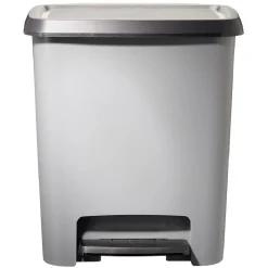 Poubelle à pédale plastique gris 25L